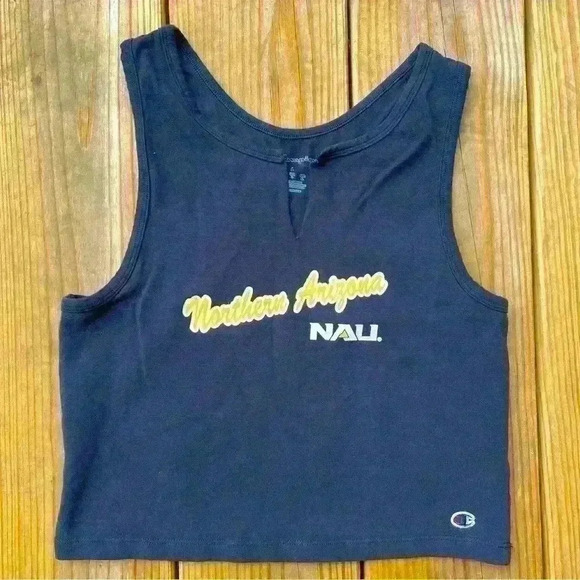 Northern Arizona University NAU Women's Split Neck Tank Crop Top Women’s Large - Picture 1 of 6